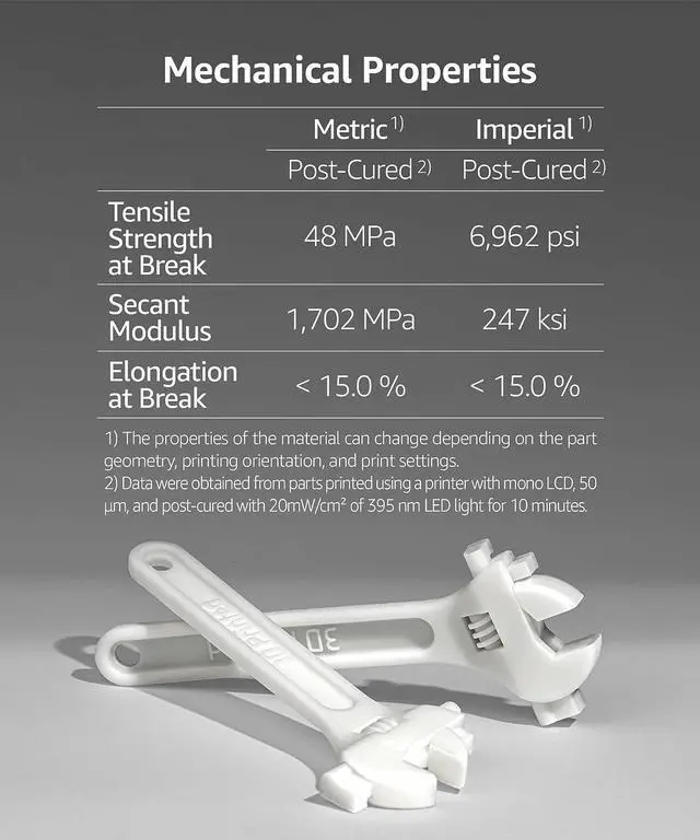 Alt view image 3 of 7 - SuperPCS 3D Printer Resin, Toughest and Fastest, 50um 1.8GPa Print in 1.5 sec, Made in Korea by 3DMaterials (1000g, White)
