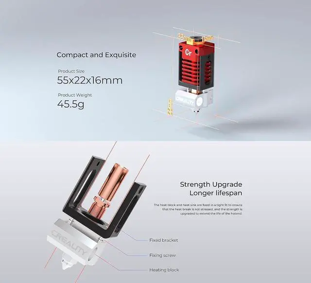 Alt view image 3 of 7 - Creality Upgraded All Metal Hotend Kit, High Temperature Hotend Up to 300 and Fast Heat Dissipation Fit for Ender 3/ Ender 3 V2/ Ender 3 Pro/Ender 3 Max 3D Printers