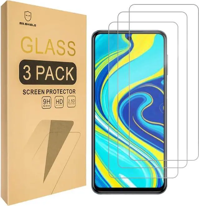 Main image of Mr.Shield [3-Pack] Designed For Xiaomi Redmi Note 9 Pro [Tempered Glass] [Japan Glass with 9H Hardness] Screen Protector with Lifetime Replacement, Welcome to consult