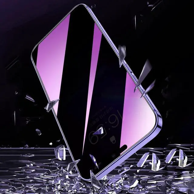 Alt view image 7 of 7 - Westillux Compatible with iPhone 14 Pro Max Privacy Screen Protector Private Tempered Glass mirror Anti Bluelight colorful Film Anti-Scratch Anti-Spy Bubble free HD clear 6.7 inch 2 pack (Purple)