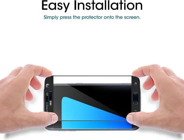 Alt view image 3 of 6 - amFilm Glass Screen Protector for Galaxy S7, Tempered Glass, Dot Matrix, 3D Curved, with Black Border, Welcome to consult