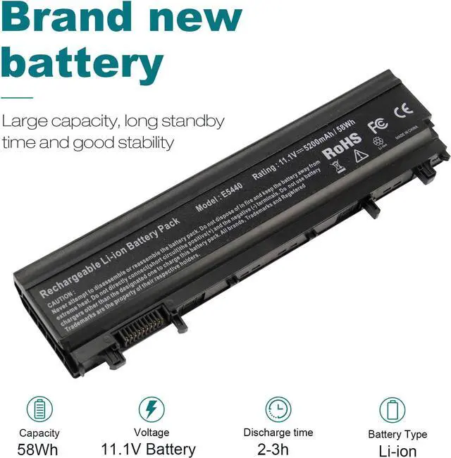 Alt view image 5 of 7 - TREE.NB Laptop Battery for Dell Latitude 14 15 5000 E5440 E5540 Series M7T5F VV0NF FT6D9 3K7J7 5200mAh 11.1V Replacement