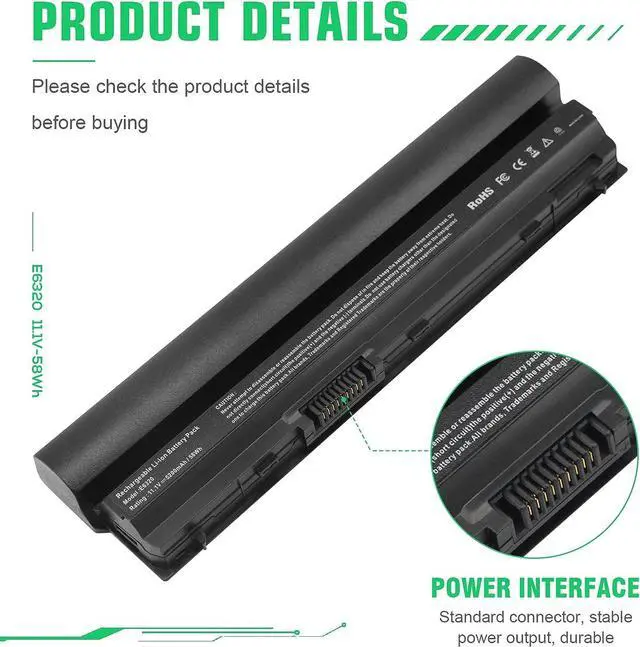 Alt view image 4 of 7 - TREE.NB New Laptop Battery for Dell Latitude E6320 E6330 E6220 E6230 Series, Compatible FRR0G UJ499 TPHRG KJ321 Y61CV - 1 Year Warranty