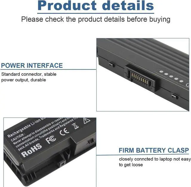 Alt view image 2 of 7 - Laptop Battery for Dell Inspiron 1521 1520 1721 pp22l pp22x ; Dell Vostro 1500 1700, fits P/N W280 0UW280 NR239 312-0589 451-10477 FK890 GK476 GK479 312-0504 312-0575 312-0576 312-0590 312-0594 FP282