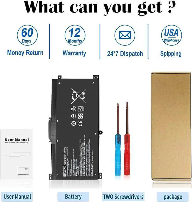 Alt view image 6 of 7 - BK03XL 916811-855 916812-855 Battery for HP Pavilion X360 convertible 14m-ba0xx 14-ba000 14m-ba013dx 14m-ba011dx 14m-ba1xx 14m-ba114dx 14-ba175nr 14-ba253cl 14-ba125cl 14-ba051cl 916366-421 HSTNN-LB7S