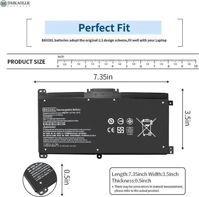 Alt view image 2 of 7 - BK03XL 916811-855 916812-855 Battery for HP Pavilion X360 convertible 14m-ba0xx 14-ba000 14m-ba013dx 14m-ba011dx 14m-ba1xx 14m-ba114dx 14-ba175nr 14-ba253cl 14-ba125cl 14-ba051cl 916366-421 HSTNN-LB7S