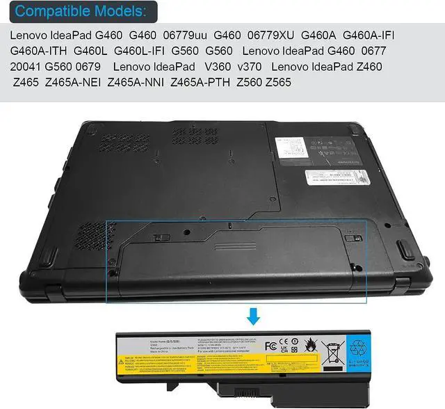 Alt view image 6 of 7 - Futurebatt Laptop Battery for Lenovo G460 G465 G470 G475 G560 G565 G570 B470 B570 IdeaPad V360 V370 V470 V570 Z370 Z460 Z465 Z470 Z475 Z560 Z570 Z575 L09S6Y02 L08S6Y21 L09C6Y02 L09L6Y02 L09M6Y02