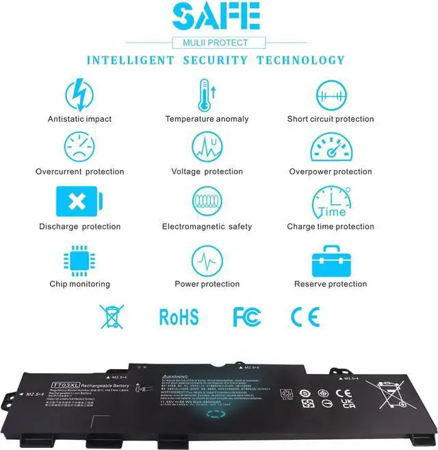 Alt view image 6 of 6 - TT03XL 933322-855 Laptop Battery Replacement for HP EliteBook 755 850 G5, 850 G6, ZBook 15U G5 G6 Series 932824-421 932824-1C1 932824-2C1 HSN-113C-5 HSTNN-LB8H HSTNN-DB8K HSTNN-UB7T TT03056XL 56Wh