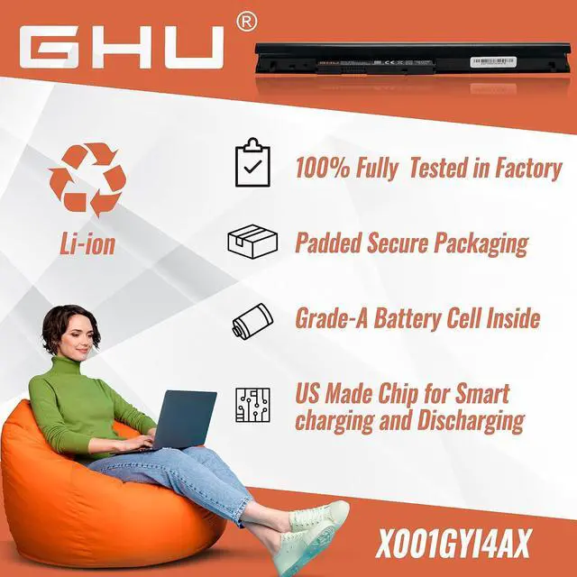 Alt view image 6 of 6 - GHU New Battery 38 WH 14.8V 2600mAh Replacement Battery for OA04 OA03 740715-001 746641-001 746458-421 HSTNN-LB5Y HSTNN-LB5S HSTNN-PB5Y Li-ion 4cell 0a03 0a04 250 G3 250 G2 255 G3 15-g020dx