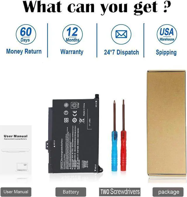 Alt view image 5 of 6 - BP02XL 849909-850 Battery for HP Pavilion 15t-au100 15t-au000 15-au062nr 15-au091nr 15-au063cl 15-au023cl 15-au123cl 15-au165cl 15-au010wm 15-au003ne 15-au030wm 15-au018wm 15z-aw000 849909-855 BPO2XL