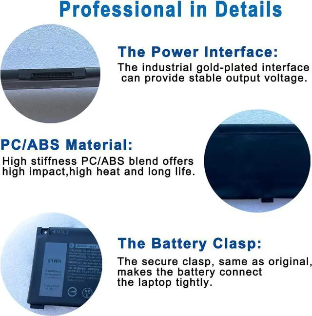 Alt view image 4 of 6 - 266J9 Laptop Battery Replacement for Dell G3 15 3500 3590 3790 G5 15 5500 SE 5505 P89F Inspiron 5490 INS 15PR-1545W 1548BR 1645W 1742BR 1742W Series 0415CG C9VNH 0PN1VN 0M4GWP 11.4V 51Wh 4255mAh 3Cell