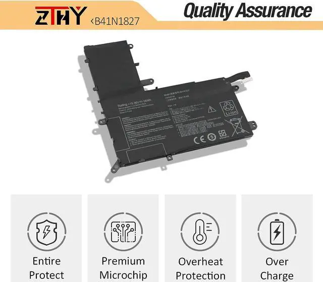 Alt view image 5 of 7 - ZTHY B41N1827 Battery Replacement for Asus ZenBook Flip 15 UX562 UX562F UX562FA UX562IA UX562FD UX562IQ UX562UG Q526 Q526F Q526FA Q526FAC Q507 Q507I Q507IQ UM562 UM562IQ UM562IA B41BmE1 15.36V 56Wh