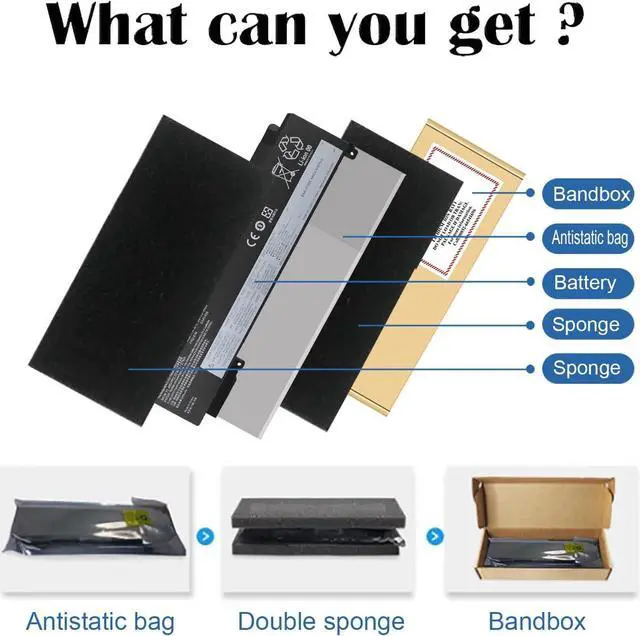 Alt view image 5 of 6 - 01AV406 Laptop Battery Replacement for ThinkPad T460S T470S Series Notebook Internal SB10J79003 00HW038 00HW025 00HW024 01AV462 01AV405 01AV407 01AV408 Black 27WH Desktop 3-Cell