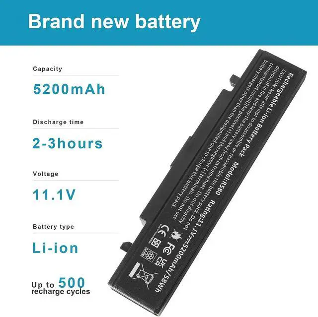 Alt view image 3 of 7 - AA-PB9NS6B AA-PB9MC6B AA-PB9NC6B AA-PB9NC6W AA-PB9NS6B Laptop Battery for Samsung R420 R430 R468 R470 R480 RV510 RV511 RC512 R519 R520 R530 R540 R580 R730 Q320 Q430 Np550P5c Np365e5c NP300E5A