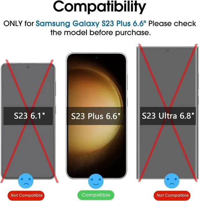 Alt view image 2 of 6 - amFilm [2+2 Pack Hybrid Film Screen Protector for Samsung Galaxy S23+/S23 Plus 6.6 Inch [100% Fingerprint ID Compatible] with Tempered Glass Camera Lens Protector and Easy Installation Tray.
