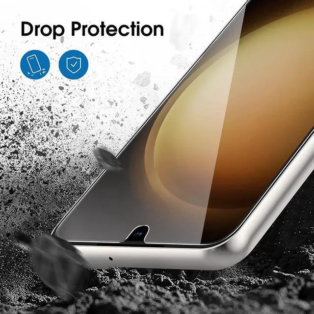 Alt view image 5 of 6 - amFilm [2+2 Pack Hybrid Film Screen Protector for Samsung Galaxy S23+/S23 Plus 6.6 Inch [100% Fingerprint ID Compatible] with Tempered Glass Camera Lens Protector and Easy Installation Tray.