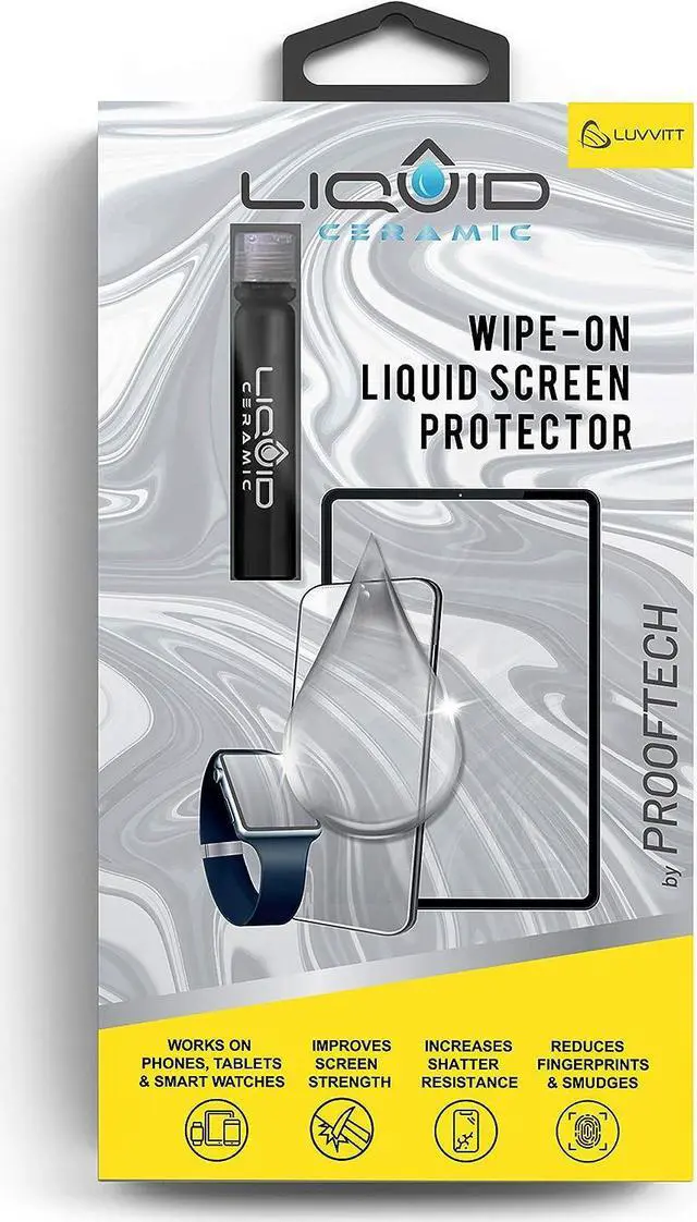 Main image of LIQUID CERAMIC Glass Screen Protector Scratch and Shatter Resistant Wipe On Nano Protection for All Phones Tablets Smart Watches for Up To 4 Devices - Bottle, Welcome to consult