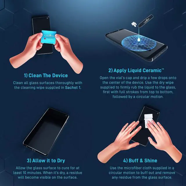 Alt view image 4 of 6 - LIQUID CERAMIC Glass Screen Protector Scratch and Shatter Resistant Wipe On Nano Protection for All Phones Tablets Smart Watches for Up To 4 Devices - Bottle, Welcome to consult