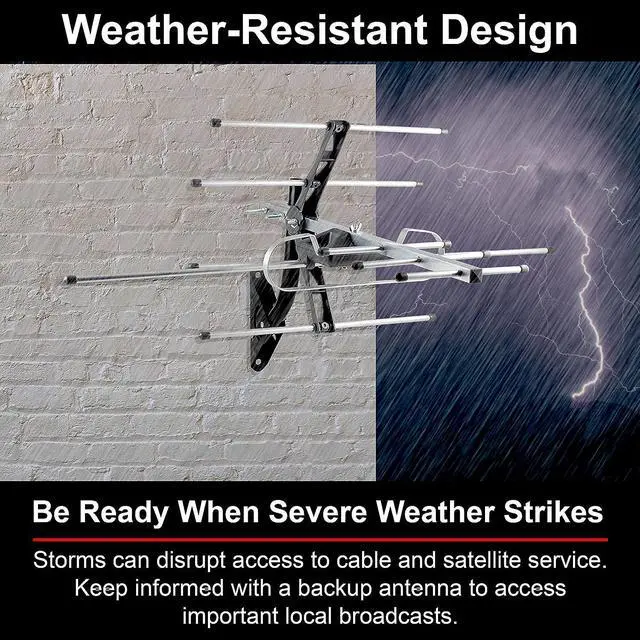 Alt view image 4 of 6 - UltraPro Outdoor HD Digital, Long Range Smart TV Antenna, Supports 4K 1080P HD VHF UHF, J Mount Included for Attic or Outdoor, Weather Resistant, 65000, Welcome to consult