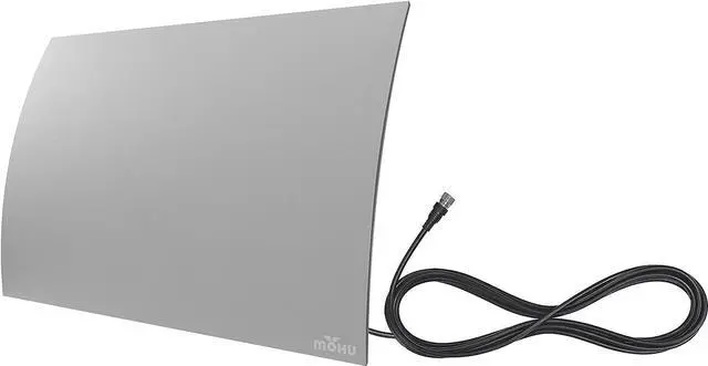 Main image of Mohu Gateway Indoor TV Antenna, Modern Curve Design, 40-Mile Range, UHF VHF, Multi-Directional, 4K UHD, NEXTGEN TV - w/Base Stand, 10ft. Cable (Grey), Welcome to consult