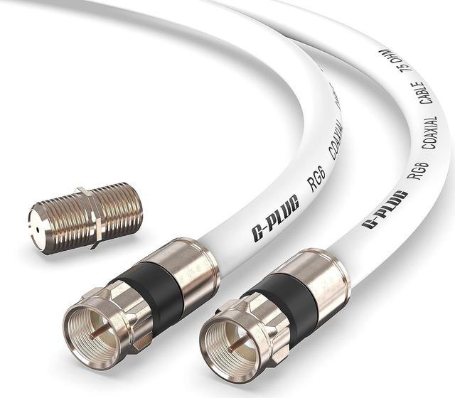 g-plug GP-FSAT-75FT G-PLUG 75FT RG6 Coaxial Cable Connectors Set -  High-Speed Internet, Broadband and Digital TV Aerial, Satellite Cable  Extension 