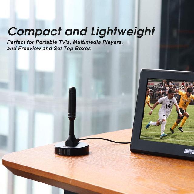 Alt view image 6 of 7 - HDTV Antenna - August DTA240 - Indoor/Outdoor Portable Digital Aerial with Magnetic Base 6.5 feet Coax Cable 50 Miles Range, Welcome to consult