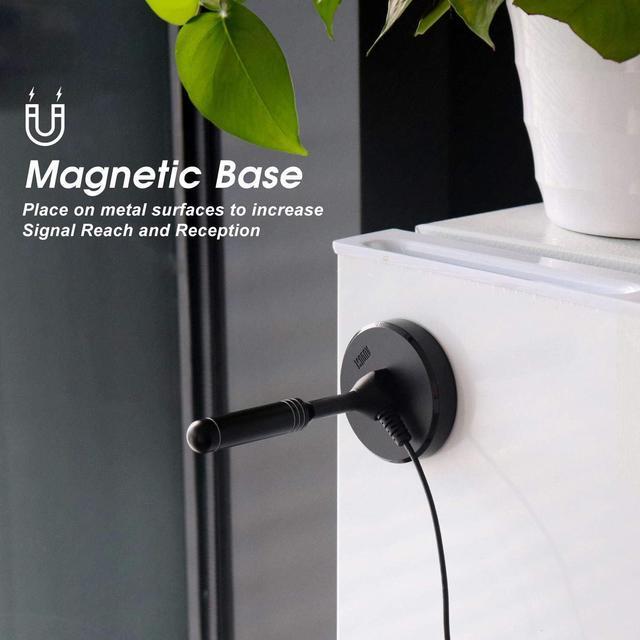 Alt view image 5 of 7 - HDTV Antenna - August DTA240 - Indoor/Outdoor Portable Digital Aerial with Magnetic Base 6.5 feet Coax Cable 50 Miles Range, Welcome to consult