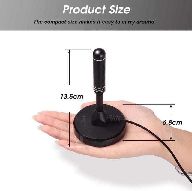 Alt view image 4 of 7 - HDTV Antenna - August DTA240 - Indoor/Outdoor Portable Digital Aerial with Magnetic Base 6.5 feet Coax Cable 50 Miles Range, Welcome to consult