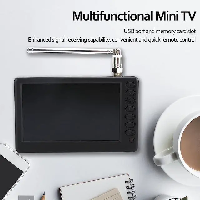 Alt view image 4 of 7 - Zyyini 5 Inch TV, 1080P Pocket Car TV with Antenna, Portable Digital TV with 1500mAh Rechargeable Battery, Support USB and TF Card Play, for Traveling,Camping,Seniors,Kids, Welcome to consult
