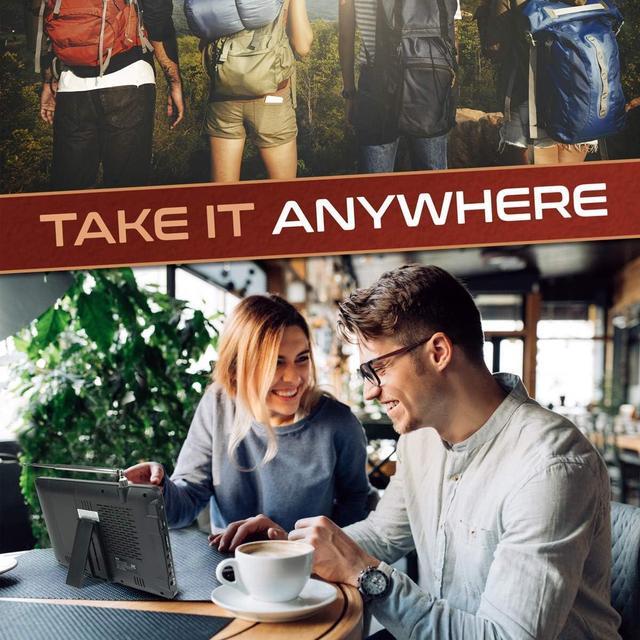 Alt view image 2 of 7 - Tyler 9" Portable TV LCD Monitor Rechargeable Battery Powered Wireless Capability HD-TV, USB, SD Card, AC/DC, Remote Control Built in Stand Small for Car Kids Travel, Welcome to consult
