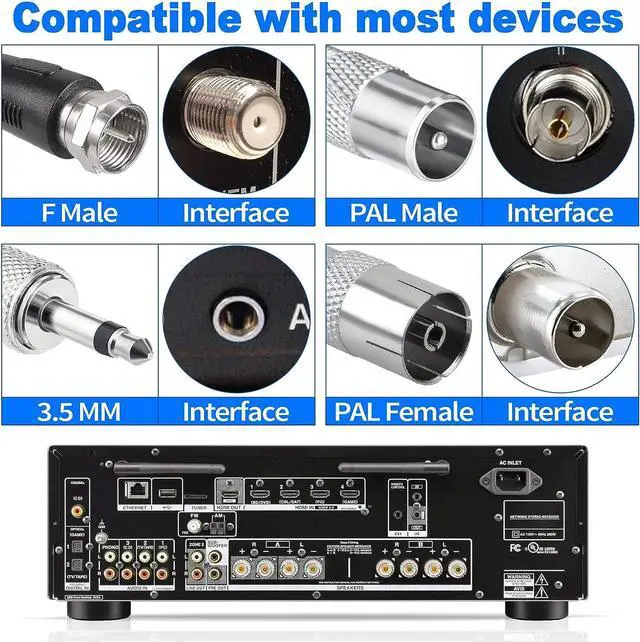 Alt view image 2 of 7 - Bingfu Strong Magnetic Base FM Radio Antenna Telecopic for Pioneer Onkyo Yamaha Marantz Sherwood Indoor Digital HD Radio FM Radio Bluetooth Home Stereo Receiver AV Audio Video Home Theater Tuner