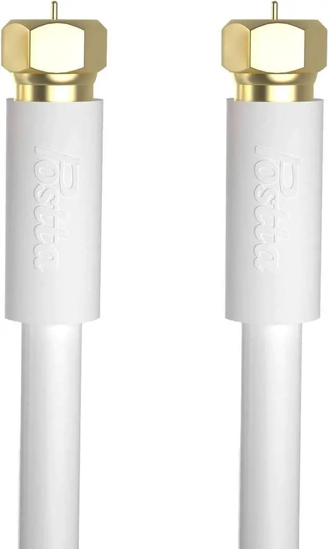 Alt view image 7 of 7 - Postta Coaxial Cable(30 Feet) Triple Shielded Digital RG6 Antenna Cable with F-Male Connector Pin-White
