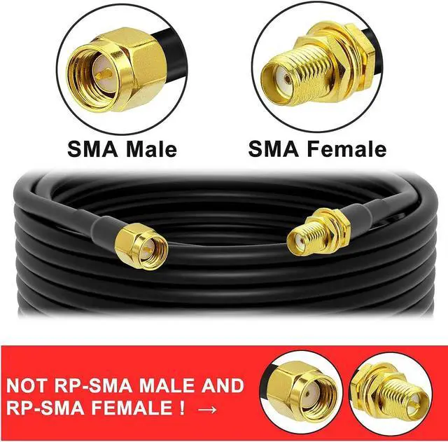 Alt view image 5 of 7 - YOTENKO SMA Antenna Extension Cable 16.4Ft + 5PCS SMA RF Coax Connector Kit,SMA Male to SMA Female RG58 Coaxial Cable Low-Loss for 3G 4G LTE Router ADS-B SDR USB Dongle Receiver Antenna Extension Wire