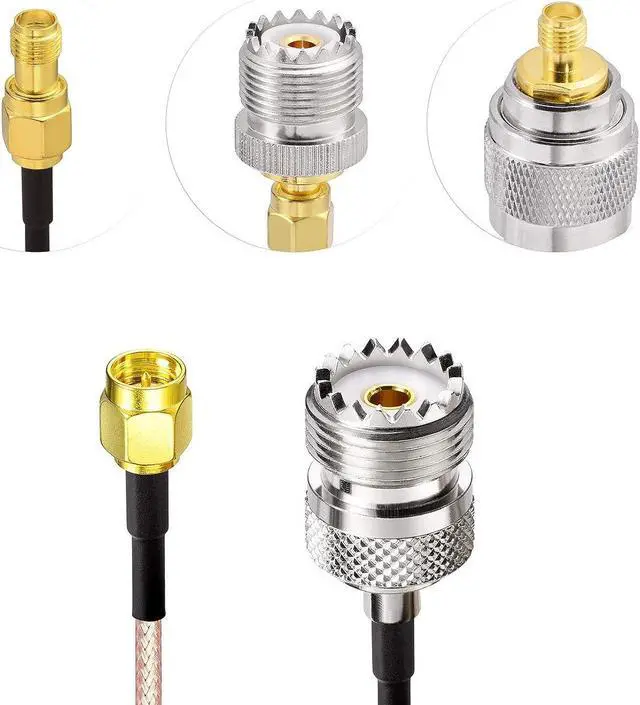Alt view image 5 of 6 - Superbat SMA Male to SO239 RF Coaxial Coax Cable 20inches + 3pcs Adapter Kit, SMA to UHF Cable + SMA to SO239/PL259 Adapter Kit for RF Applications/CB Radio/Handheld Radio Antenna/Walkie Talkie etc
