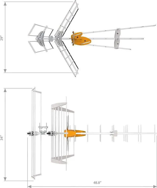 Alt view image 3 of 7 - Televes DATBOSS 60 Mile Hi-VHF/UHF Amplified Outdoor HDTV Antenna with 5G Filter 149484 (Replaces 149483), Welcome to consult