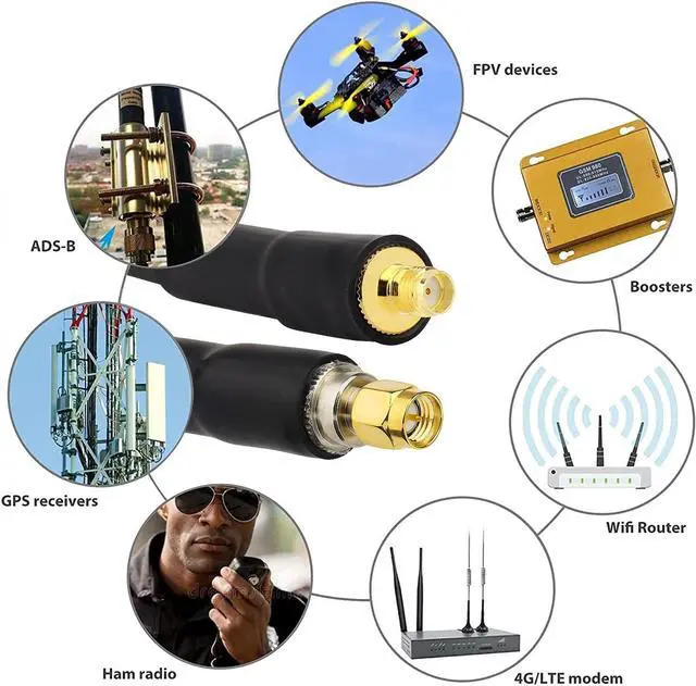 Alt view image 5 of 6 - XRDS -RF SMA Cable, SMA Male to SMA Female Low Loss SMA Extension Cable KMR400 SMA Coax Cable for 3G 4G LTE, 5G Modems/Routers, Ham, ADS-B, SDR Equipment25 FT
