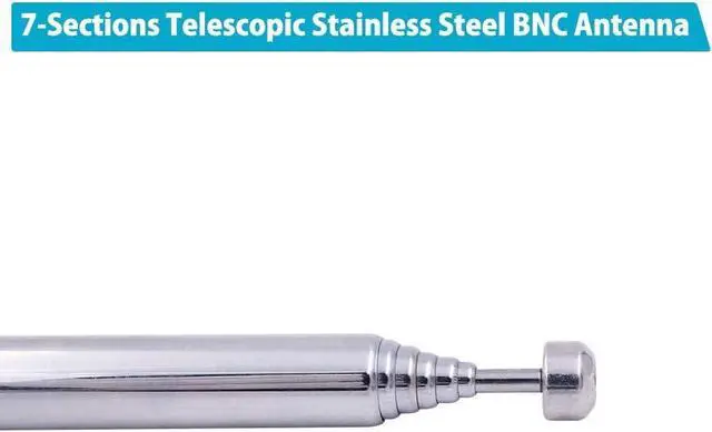 Alt view image 3 of 5 - Fancasee (2 Pack) BNC Radio Antenna with BNC Male Plug Jack Connector Adapter Telescopic Stainless Steel HF VHF UHF BNC Antenna for Portable Mobile Handheld Radio Scanner Police Scanner Receiver