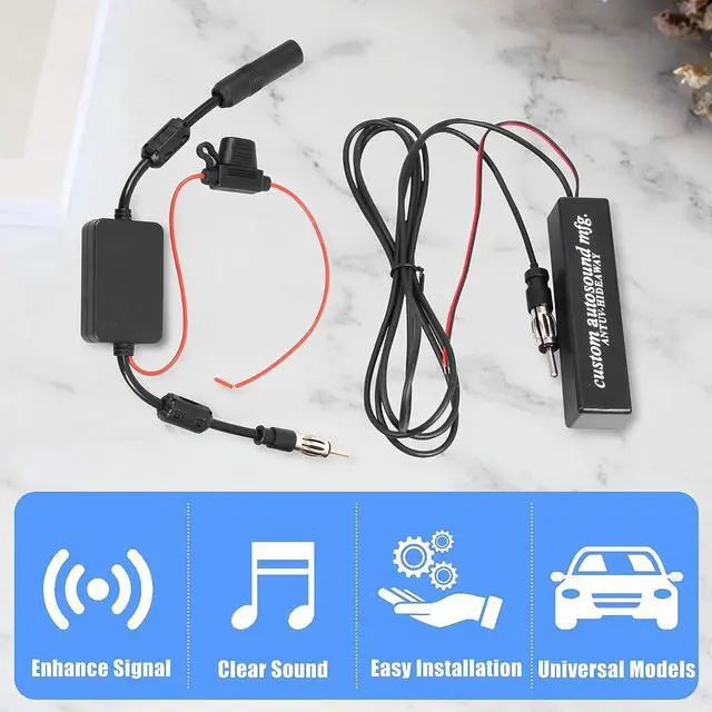 Alt view image 5 of 6 - KSaAuto 12V Universal Car Antenna Booster Stereo FM AM Radio Signal Amplifier Amp for Car Vehicle Truck SUV Boat Marine UTV RV Accessories FM Amplifier Audio Radio Stereo Media Head Unit Receiver