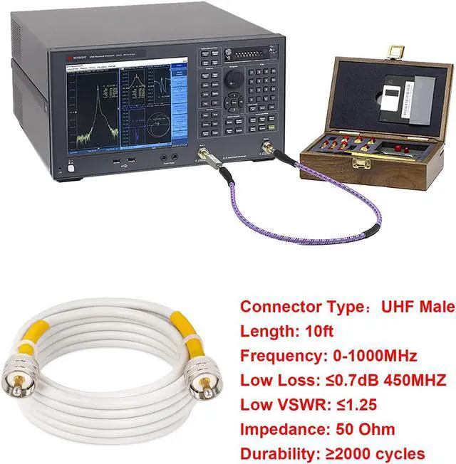 Alt view image 6 of 6 - MOOKEERF CB Coax Cable,CB Antenna Cable,PVC White Marine Antenna Cable 10ft RG8x Coaxial Cable UHF PL259 Male to Male Low Loss,50 Ohm for CB Radio,Ham Radio,Antenna Analyzer, Dummy Load and SWR Meter