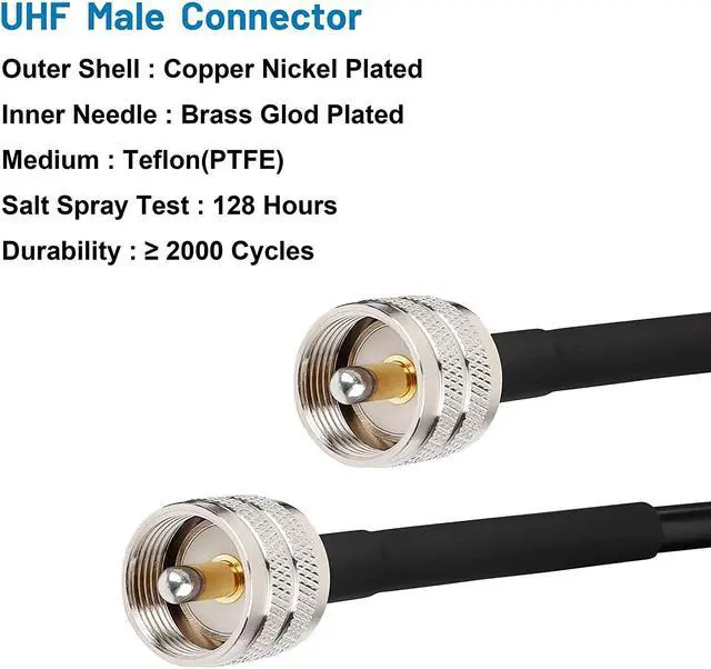 Alt view image 2 of 6 - MOOKEERF RG8x Coaxial Cable 200ft,CB Coax Cable 50 Ohm,UHF PL259 Male to Male Low Loss CB Antenna Cable for CB Radio,HAM Radio,VHF Radio,SWR Meter, Antenna Analyzer, Welcome to consult