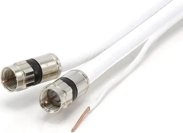 Alt view image 3 of 6 - 25 Feet, White - Dual RG6 Coaxial Cable with 18 AWG Copper Ground Wire - RG6 Siamese Cable - 25 ft Twin Coax Cable - Use with Satellite, Cable TV, and HD Antennas - 25 Foot (7.5 Meter), White