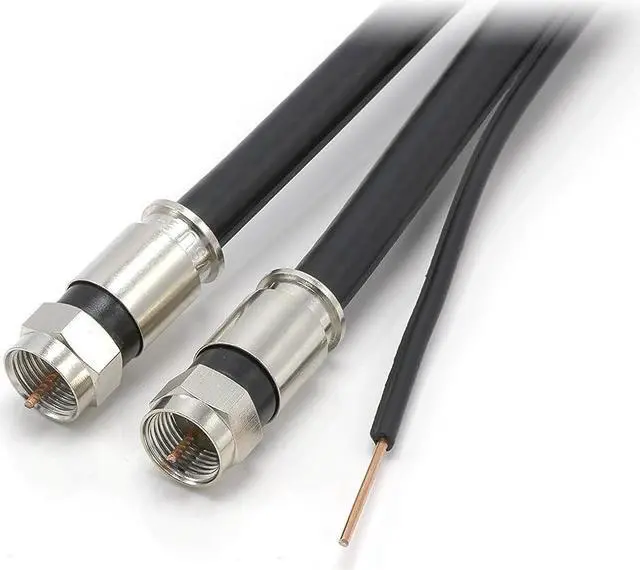 Alt view image 6 of 6 - 25 Feet, White - Dual RG6 Coaxial Cable with 18 AWG Copper Ground Wire - RG6 Siamese Cable - 25 ft Twin Coax Cable - Use with Satellite, Cable TV, and HD Antennas - 25 Foot (7.5 Meter), White