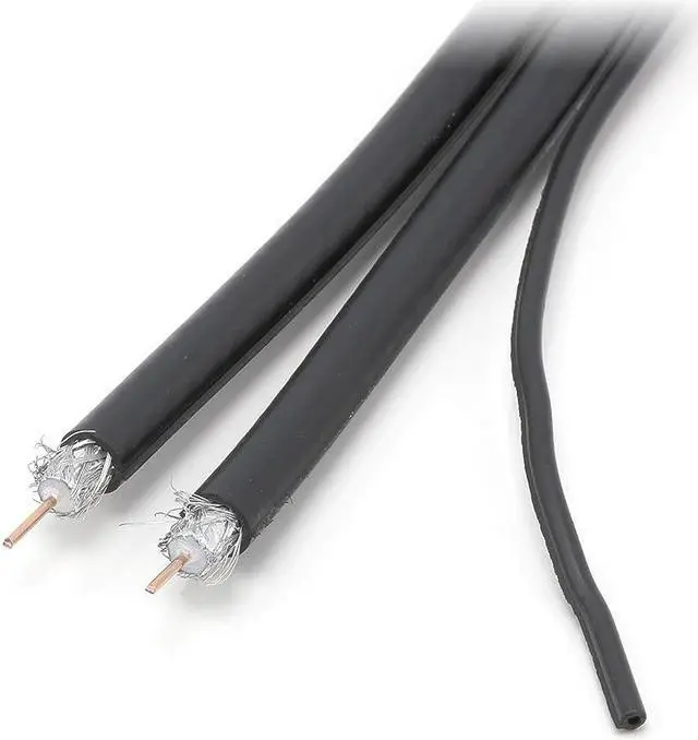 Alt view image 5 of 6 - 25 Feet, White - Dual RG6 Coaxial Cable with 18 AWG Copper Ground Wire - RG6 Siamese Cable - 25 ft Twin Coax Cable - Use with Satellite, Cable TV, and HD Antennas - 25 Foot (7.5 Meter), White