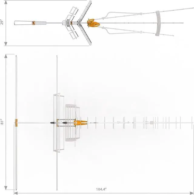 Alt view image 4 of 7 - Televes 148383 DAT BOSS Mix LR Antenna W/Preamp Long Range Low-VHF/High-VHF/UHF Repack Ready. Upgraded Low VHF Version of The 149884, Silver/Yellow, Welcome to consult