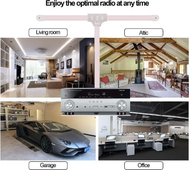 Alt view image 7 of 7 - Indoor AM FM Antenna, Ancable 300 ohm FM Dipole Antenna and 2-Pin Bare AM Antenna Kit for Pioneer Marantz Sony etc Table Top Home Stereo Receiver Radio Receiver Antenna, Welcome to consult