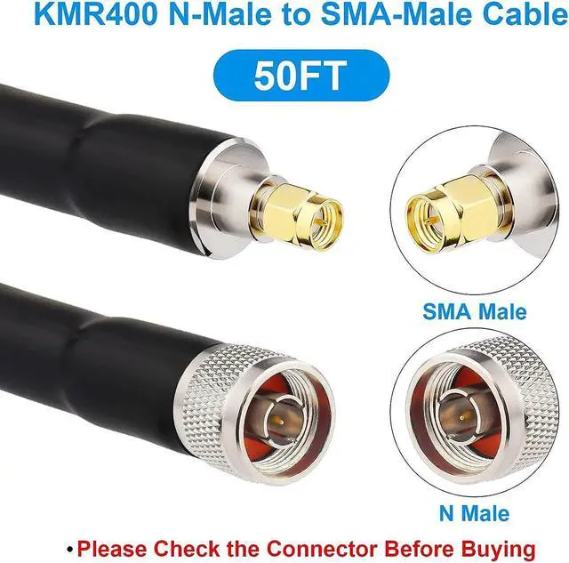 Alt view image 2 of 7 - XRDS -RF KMR400 SMA to N Cable 50ft, N-Male to SMA-Male Connector Low Loss Extension Cable 50 Ohm SMA Cable for 3G/4G/5G/LTE/ADS-B/Ham/GPS/WiFi/RF Radio to Antenna Use (Not for TV), Welcome to consult