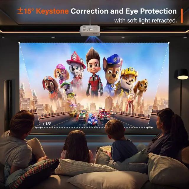 Alt view image 3 of 7 - Mini Projector, VOPLLS 1080P Full HD Supported Video Projector, Portable Outdoor Home Theater Movie Projector, 50% Zoom, Compatible with HDMI, USB, AV, Smartphone/Tablet/Laptop (Small Projector)