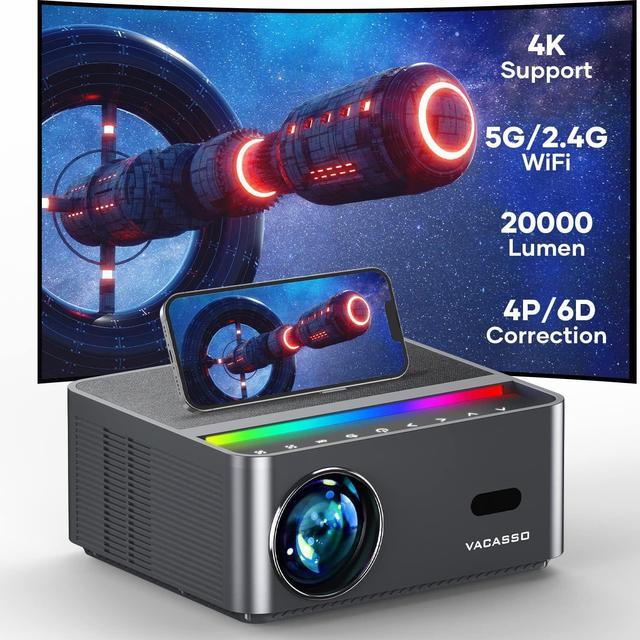 VACASSO Projector, Portable Outdoor Movie Projector with WiFi