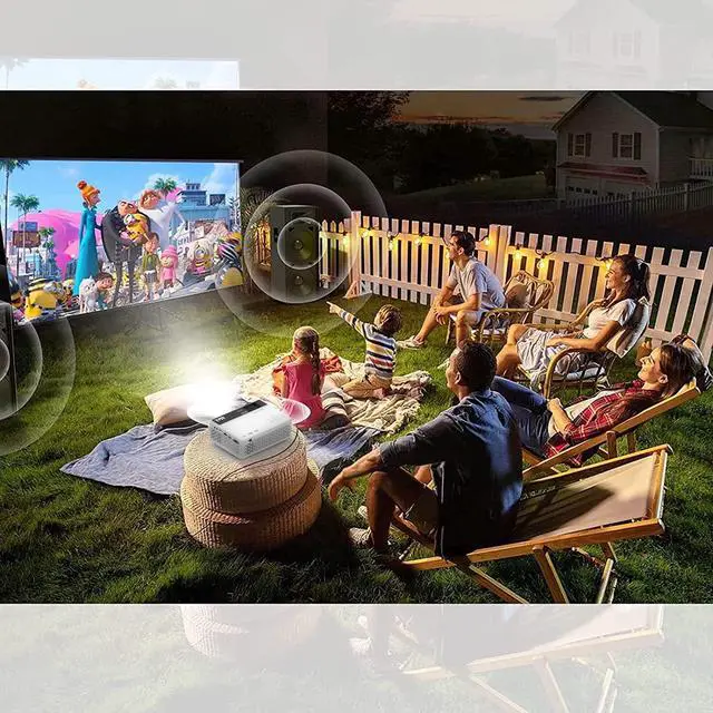 Alt view image 5 of 7 - Mini Projector, 1080P Full HD Supported, Portable Movie Home Theater Projector Compatible with TV Stick Smartphone & Tablet PC HDMI USB AV TF