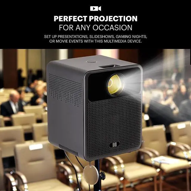 Alt view image 5 of 6 - KODAK FLIK HD10 1080p Smart Projector, Android TV, Voice Remote, Black
